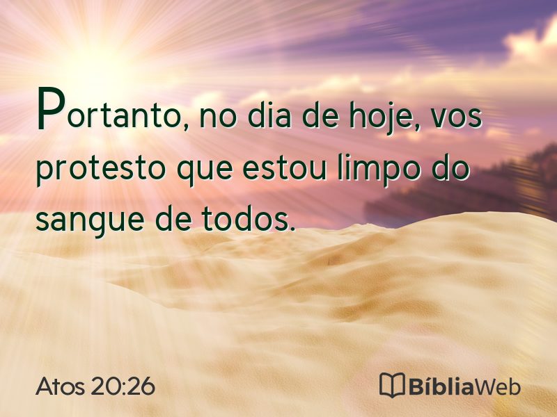 Atos 20:26 em imagem para compartilhar