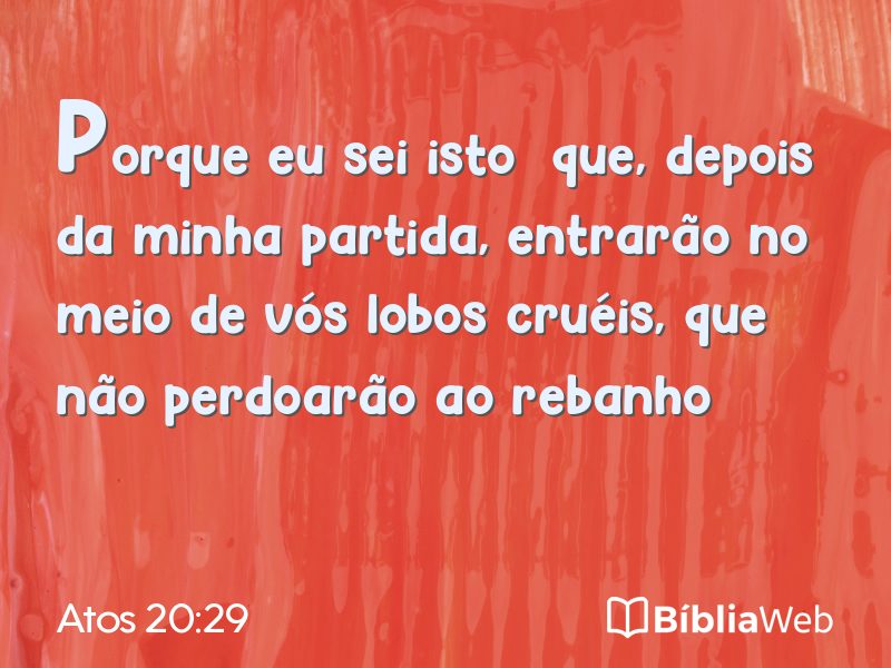 Atos 20:29 em imagem para compartilhar