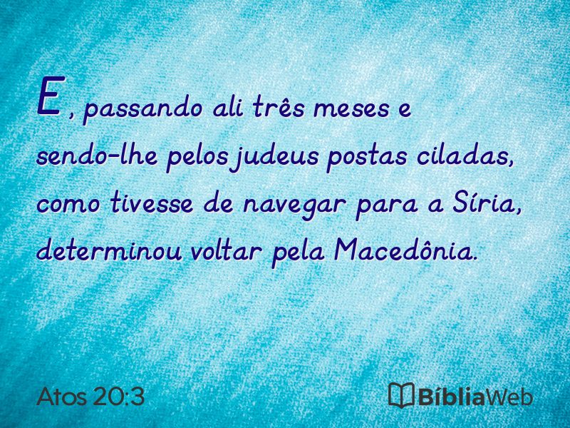 Atos 20:3 em imagem para compartilhar