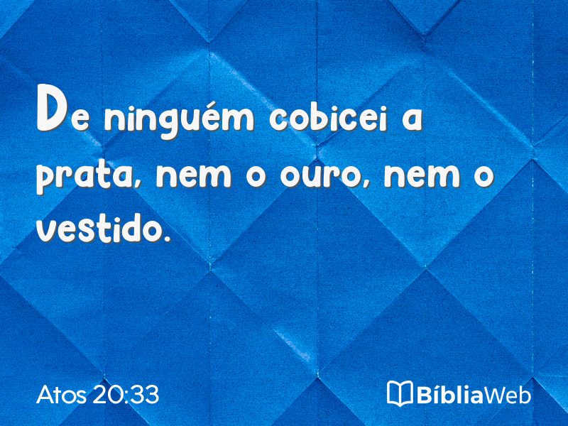 Atos 20:33 em imagem para compartilhar