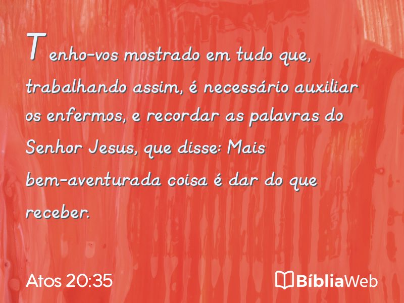 Atos 20:35 em imagem para compartilhar