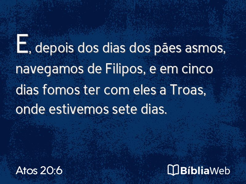Atos 20:6 em imagem para compartilhar