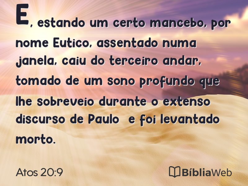 Atos 20:9 em imagem para compartilhar