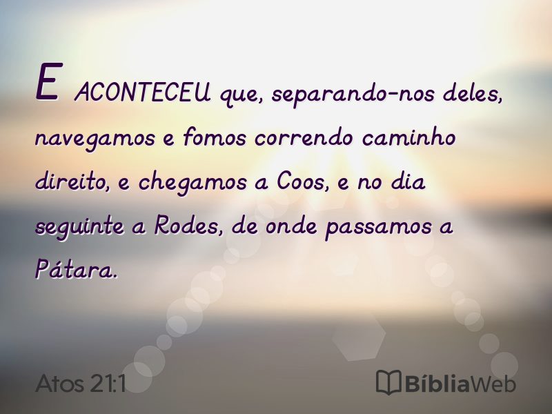Atos 21:1 em imagem para compartilhar