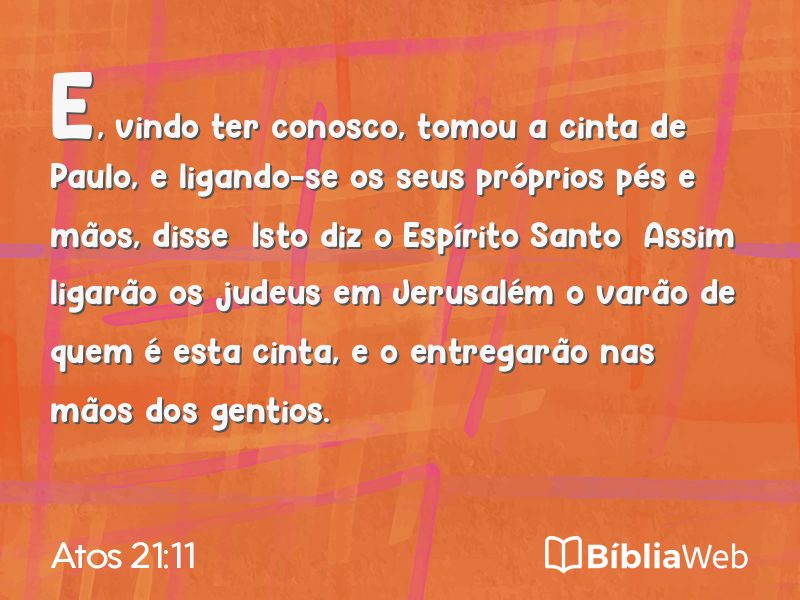 Atos 21:11 em imagem para compartilhar
