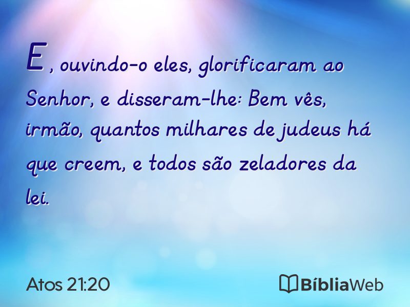 Atos 21:20 em imagem para compartilhar