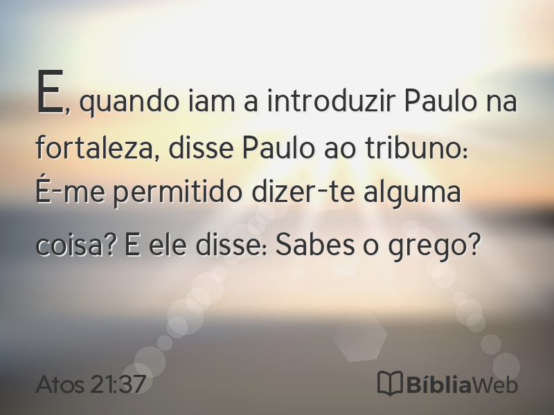 Atos 21:37 em imagem para compartilhar