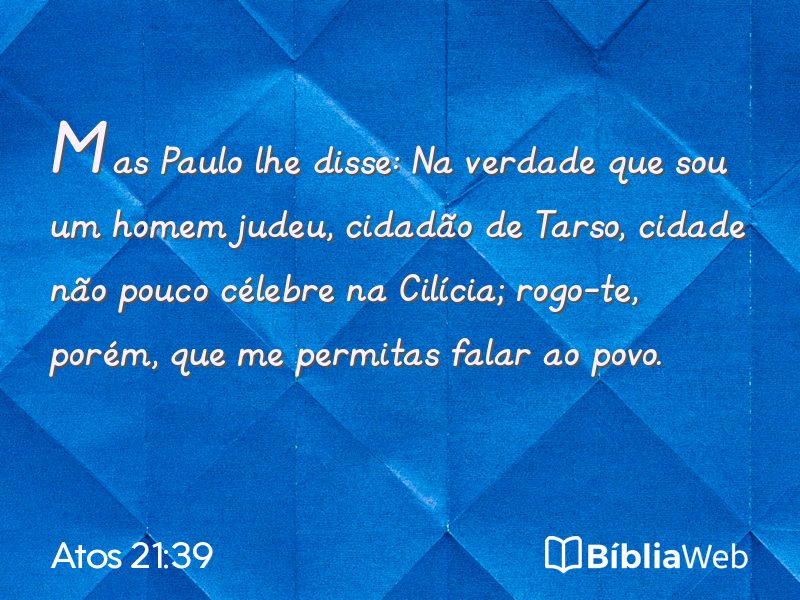 Atos 21:39 em imagem para compartilhar