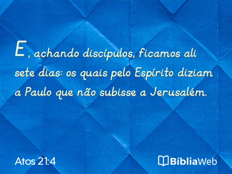 Atos 21:4 em imagem para compartilhar