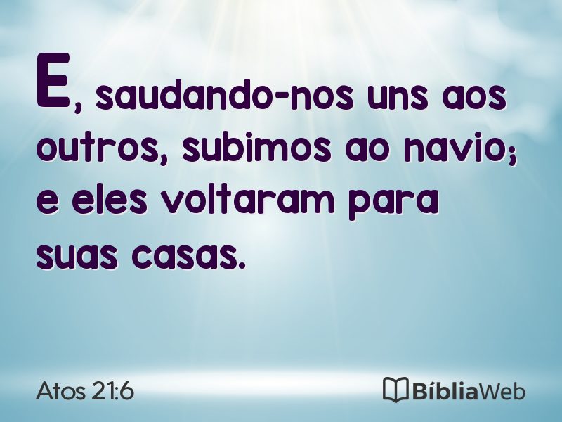 Atos 21:6 em imagem para compartilhar