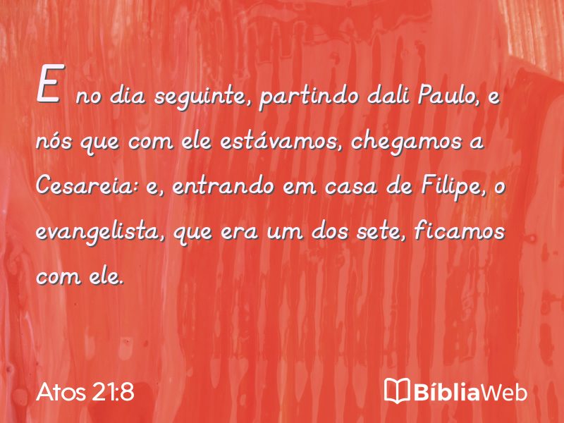 Atos 21:8 em imagem para compartilhar