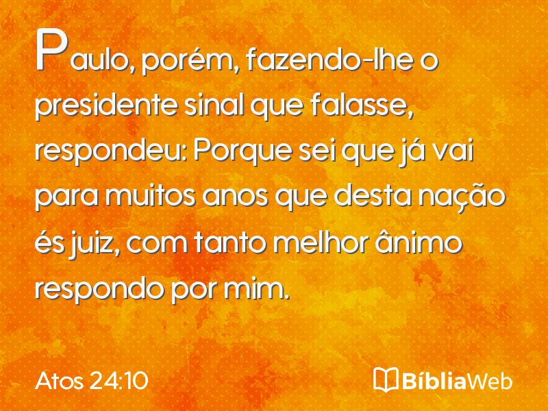 Atos 24:10 em imagem para compartilhar
