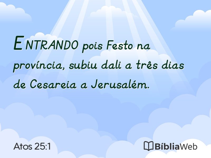 Atos 25:1 em imagem para compartilhar