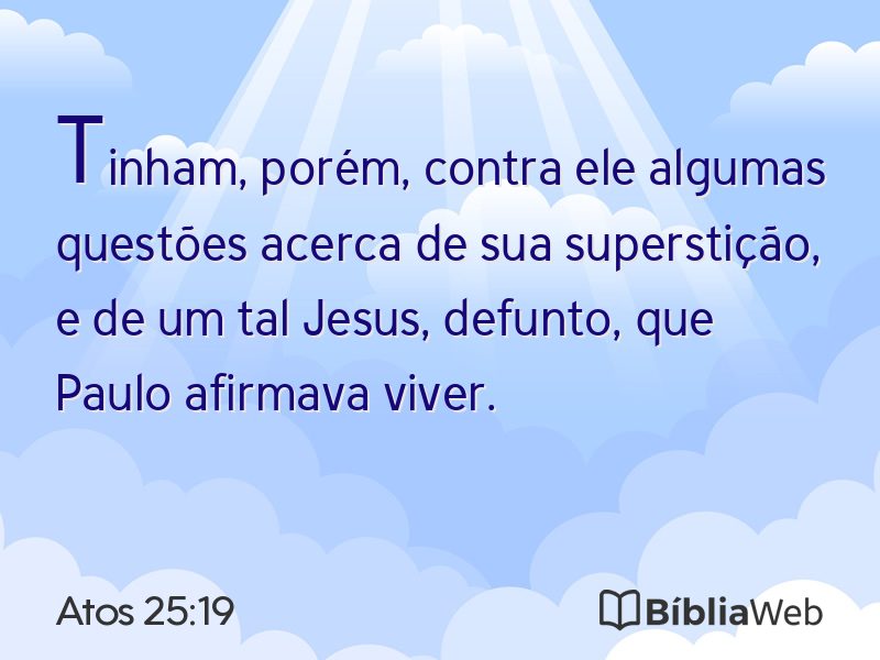 Atos 25:19 em imagem para compartilhar