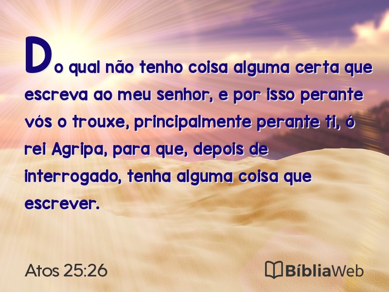 Atos 25:26 em imagem para compartilhar