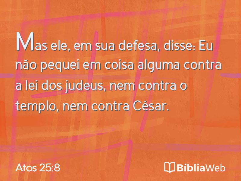 Atos 25:8 em imagem para compartilhar