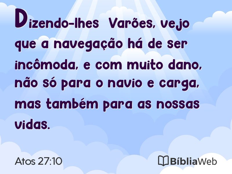 Atos 27:10 em imagem para compartilhar