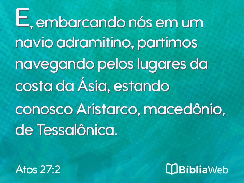 Atos 27:2 em imagem para compartilhar