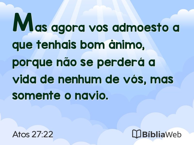 Atos 27:22 em imagem para compartilhar