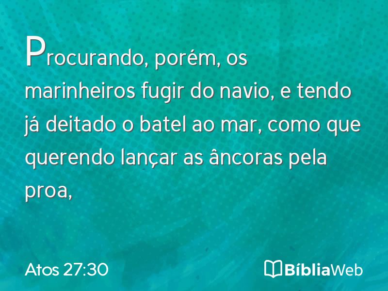 Atos 27:30 em imagem para compartilhar