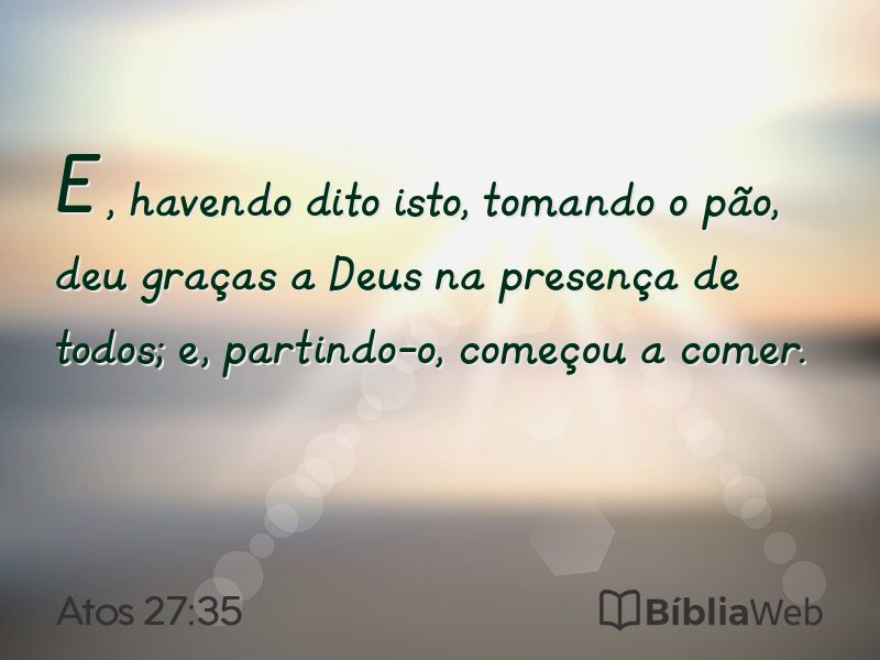 Atos 27:35 em imagem para compartilhar
