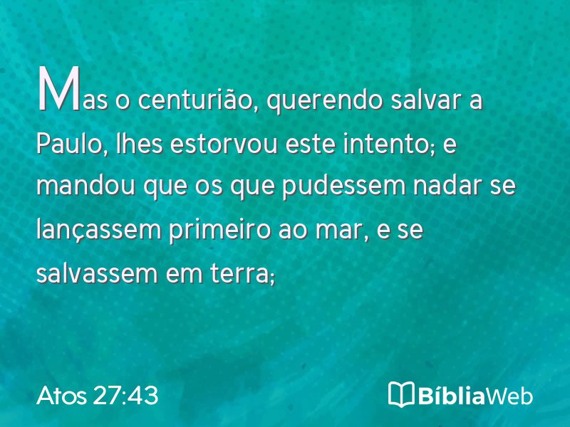 Atos 27:43 em imagem para compartilhar