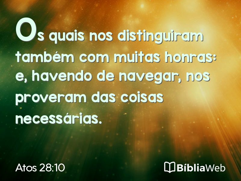 Atos 28:10 em imagem para compartilhar
