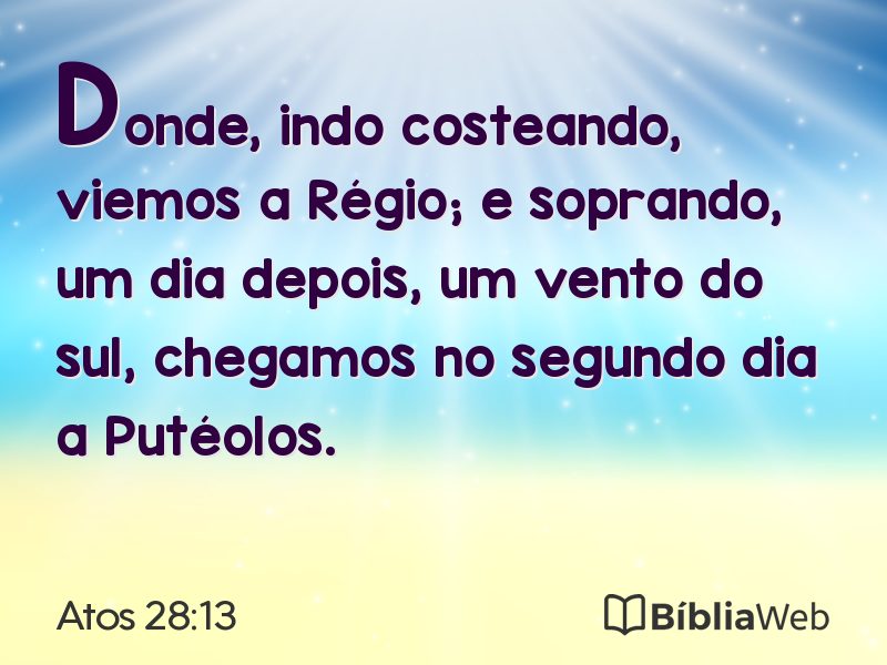 Atos 28:13 em imagem para compartilhar