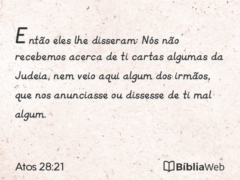 Atos 28:21 em imagem para compartilhar