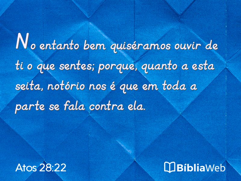 Atos 28:22 em imagem para compartilhar