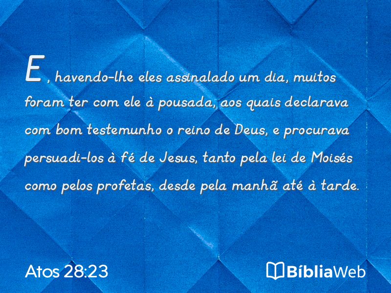 Atos 28:23 em imagem para compartilhar