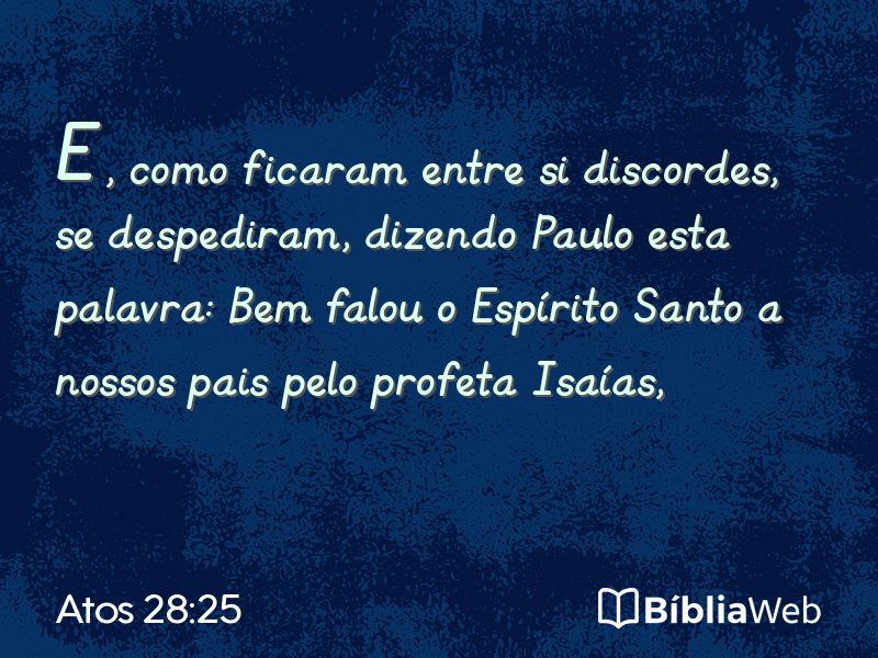 Atos 28:25 em imagem para compartilhar
