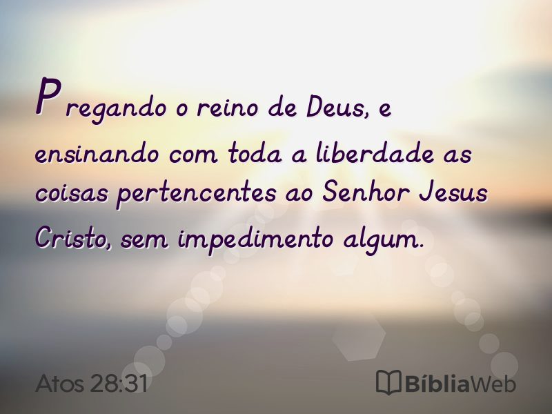 Atos 28:31 em imagem para compartilhar