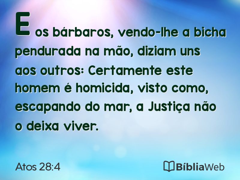 Atos 28:4 em imagem para compartilhar
