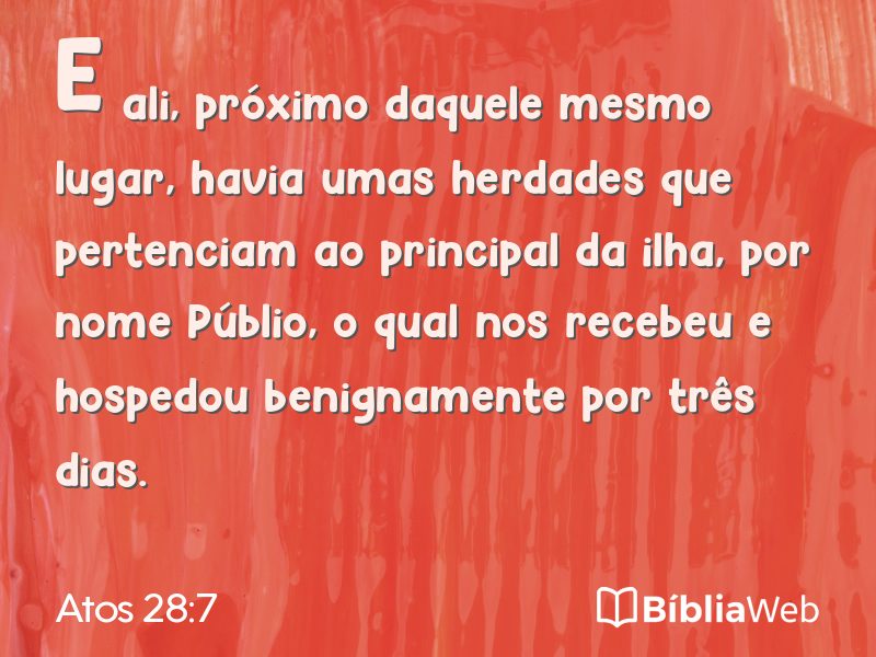 Atos 28:7 em imagem para compartilhar
