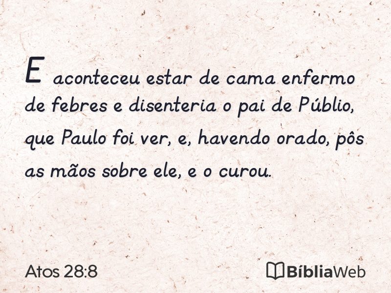 Atos 28:8 em imagem para compartilhar