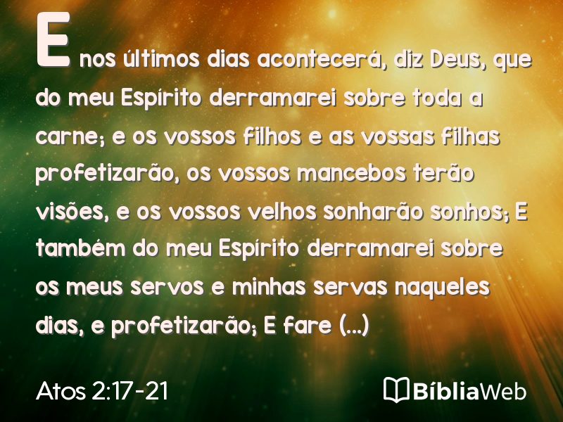 Atos 2:17-21 em imagem para compartilhar