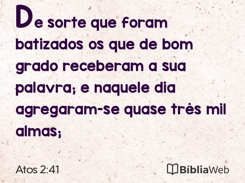Atos 2:41 em imagem para compartilhar