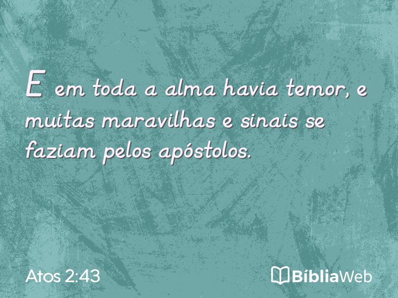 Atos 2:43 em imagem para compartilhar