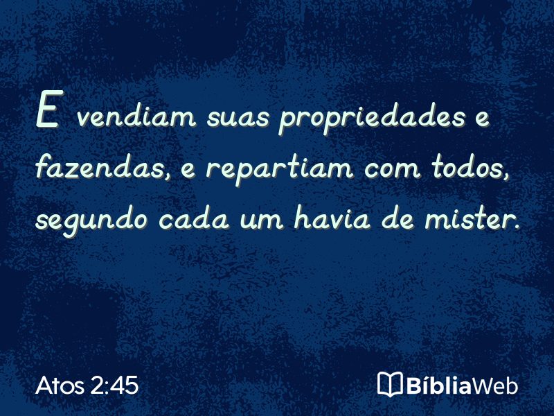 Atos 2:45 em imagem para compartilhar