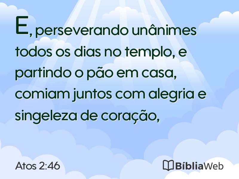 Atos 2:46 em imagem para compartilhar