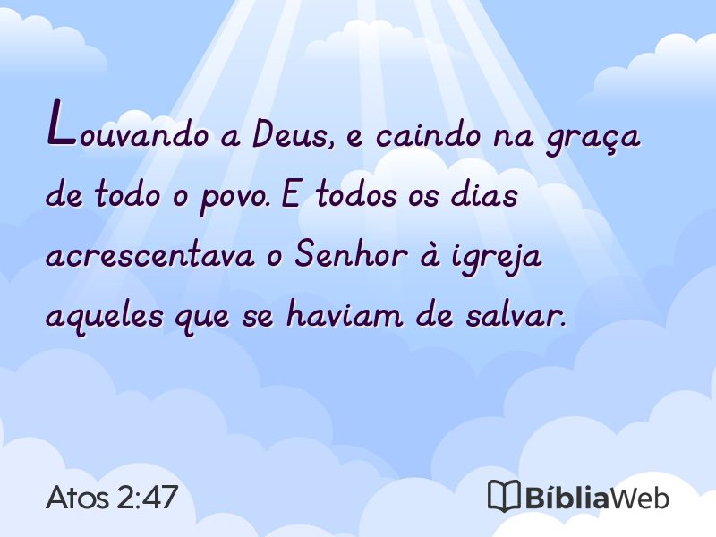 Atos 2:47 em imagem para compartilhar