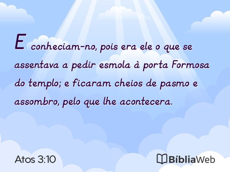 Atos 3:10 em imagem para compartilhar