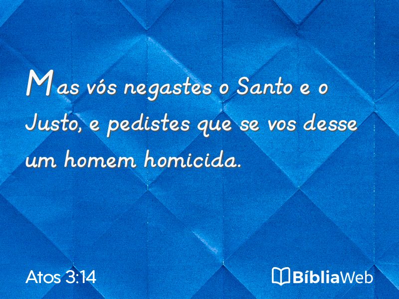 Atos 3:14 em imagem para compartilhar