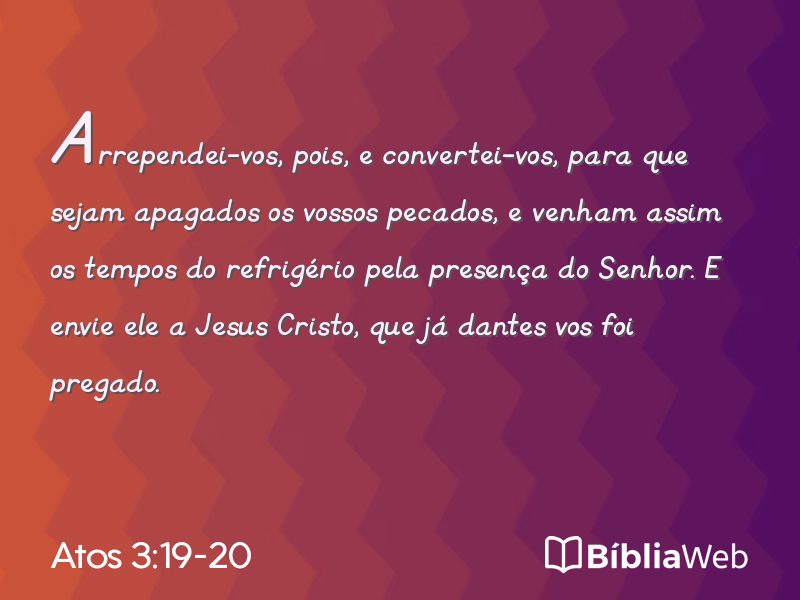 Atos 3:19-20 em imagem para compartilhar