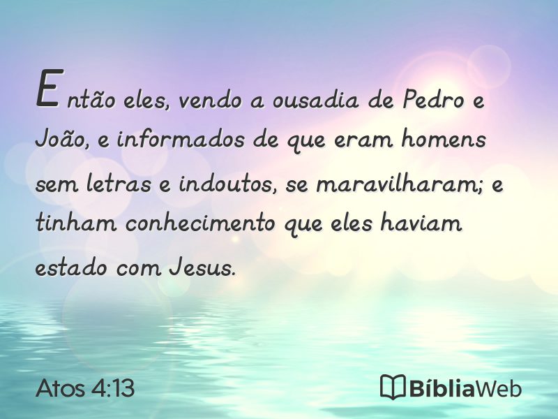 Atos 4:13 em imagem para compartilhar