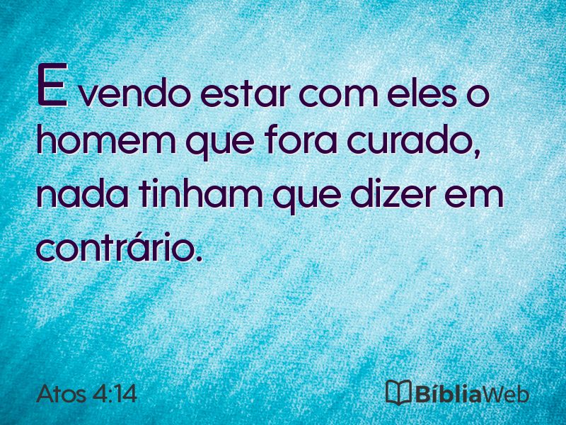 Atos 4:14 em imagem para compartilhar