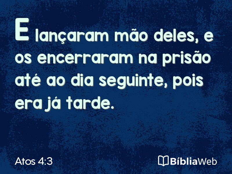 Atos 4:3 em imagem para compartilhar