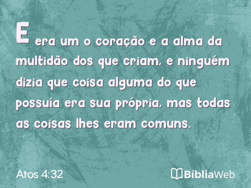 Atos 4:32 em imagem para compartilhar