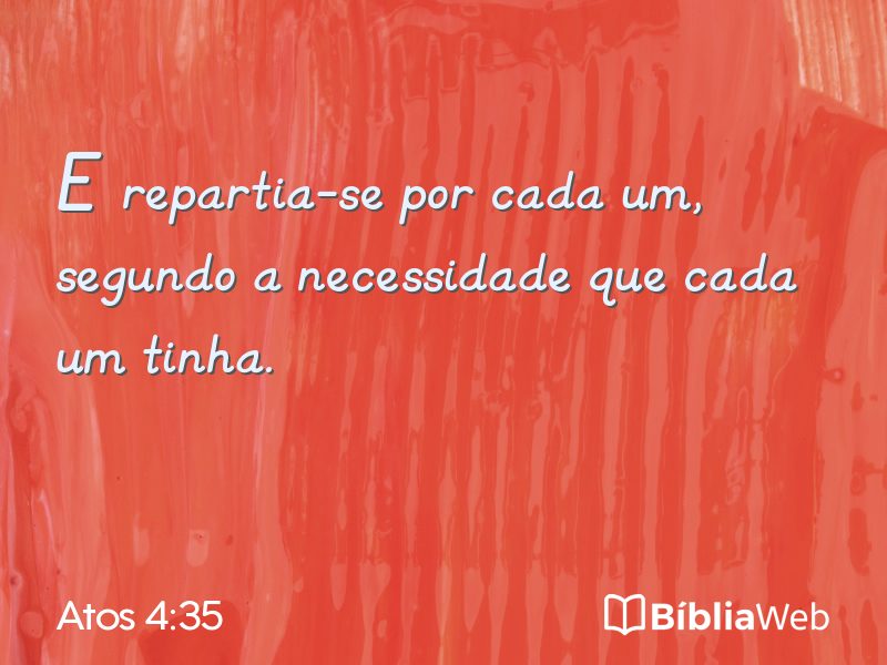 Atos 4:35 em imagem para compartilhar